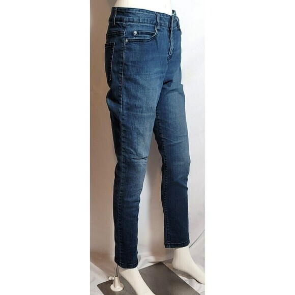 DKNY Dark Wash Mid-Rise Skinny Jeans - Size 8 - Picture 2 of 9